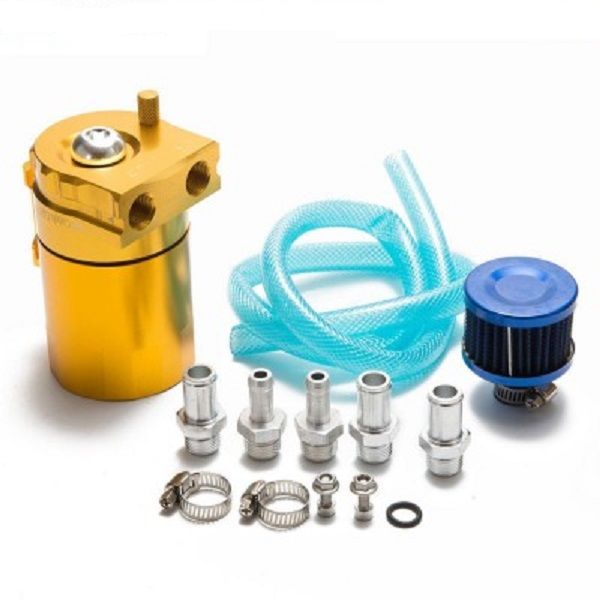 Automotive Oil Catch Can & Filter: Gold (300ml)