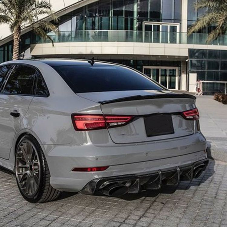 M4 Style Boot Spoiler Compatible with Audi A3 2021 Sedan - Gloss Black