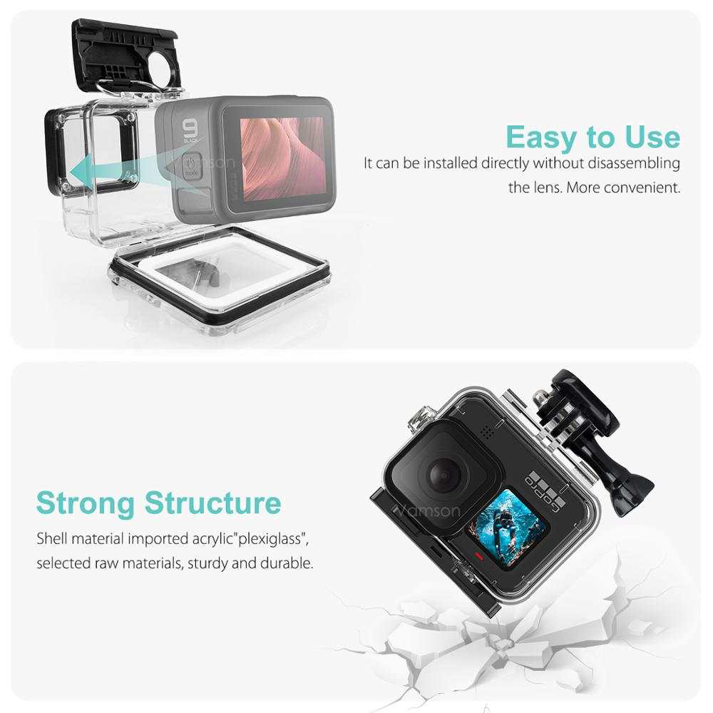 Waterproof Protective Housing For GoPro Hero 9,10,11,12,13 Black