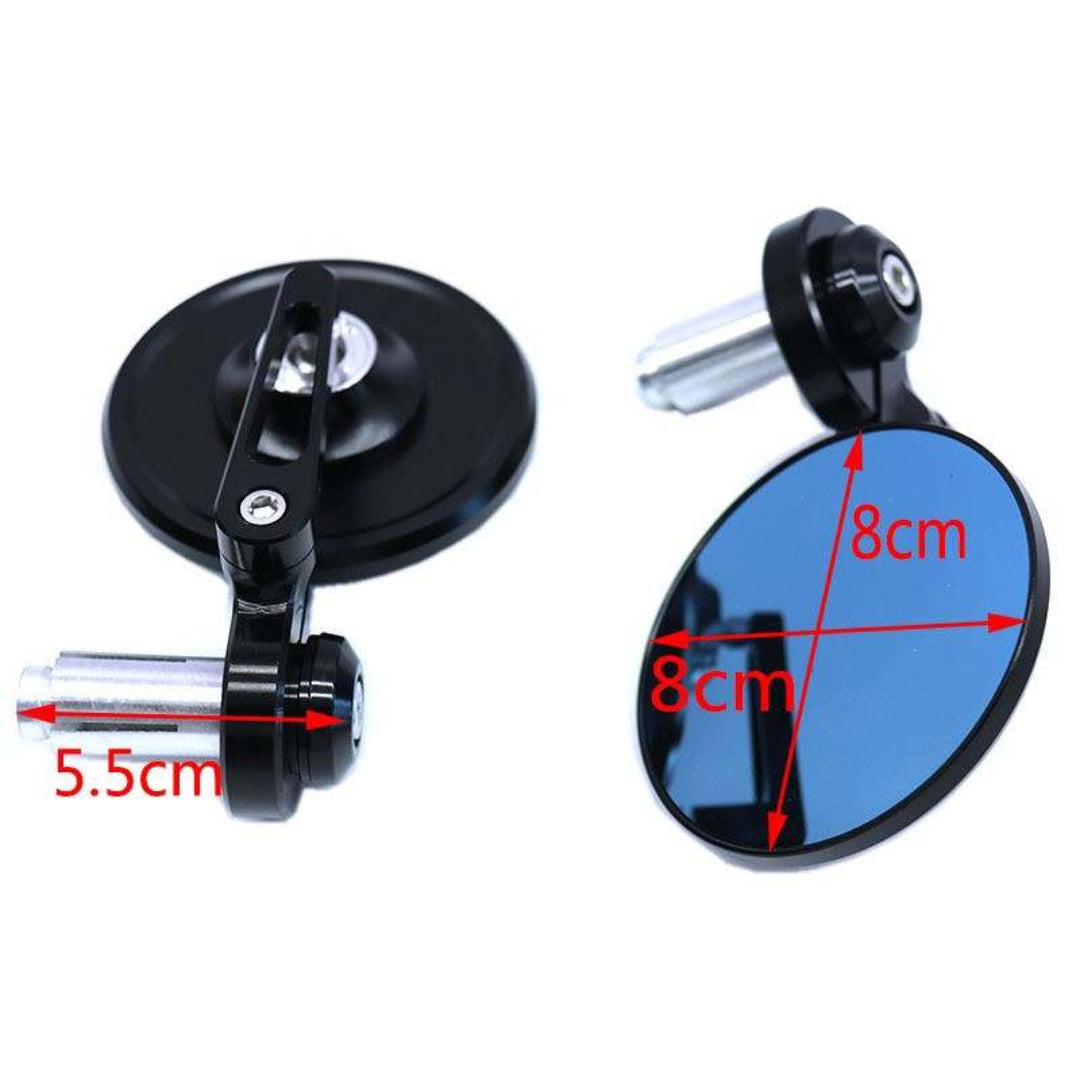 Handlebar/Bar End Round Mirror Set (22mm)
