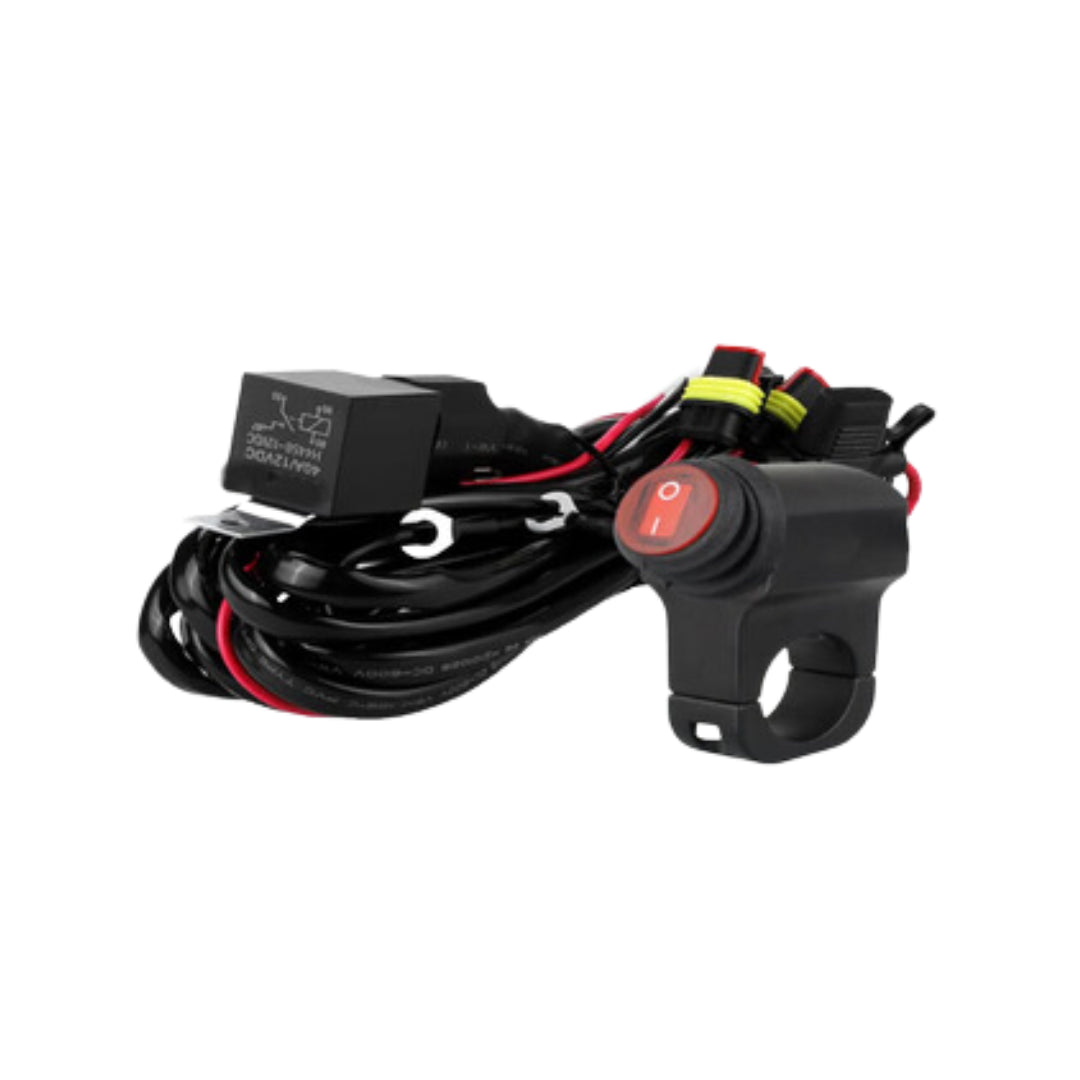 LED Motorcycle Spotlights/Yellow Lens & Wiring Set (40W)