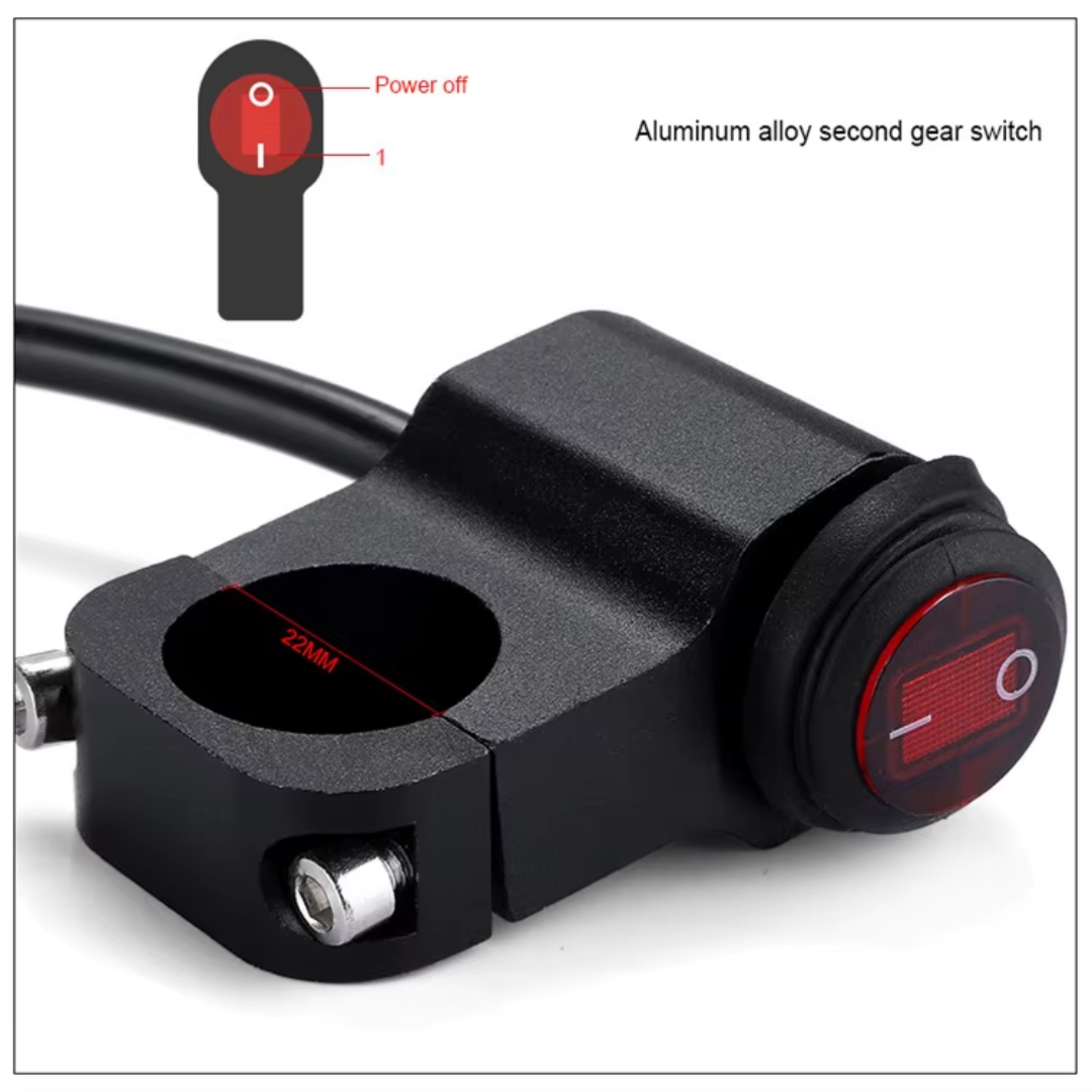Motorcycle Wiring Harness & Handlebar Switch for Spot Light: (2.2m)