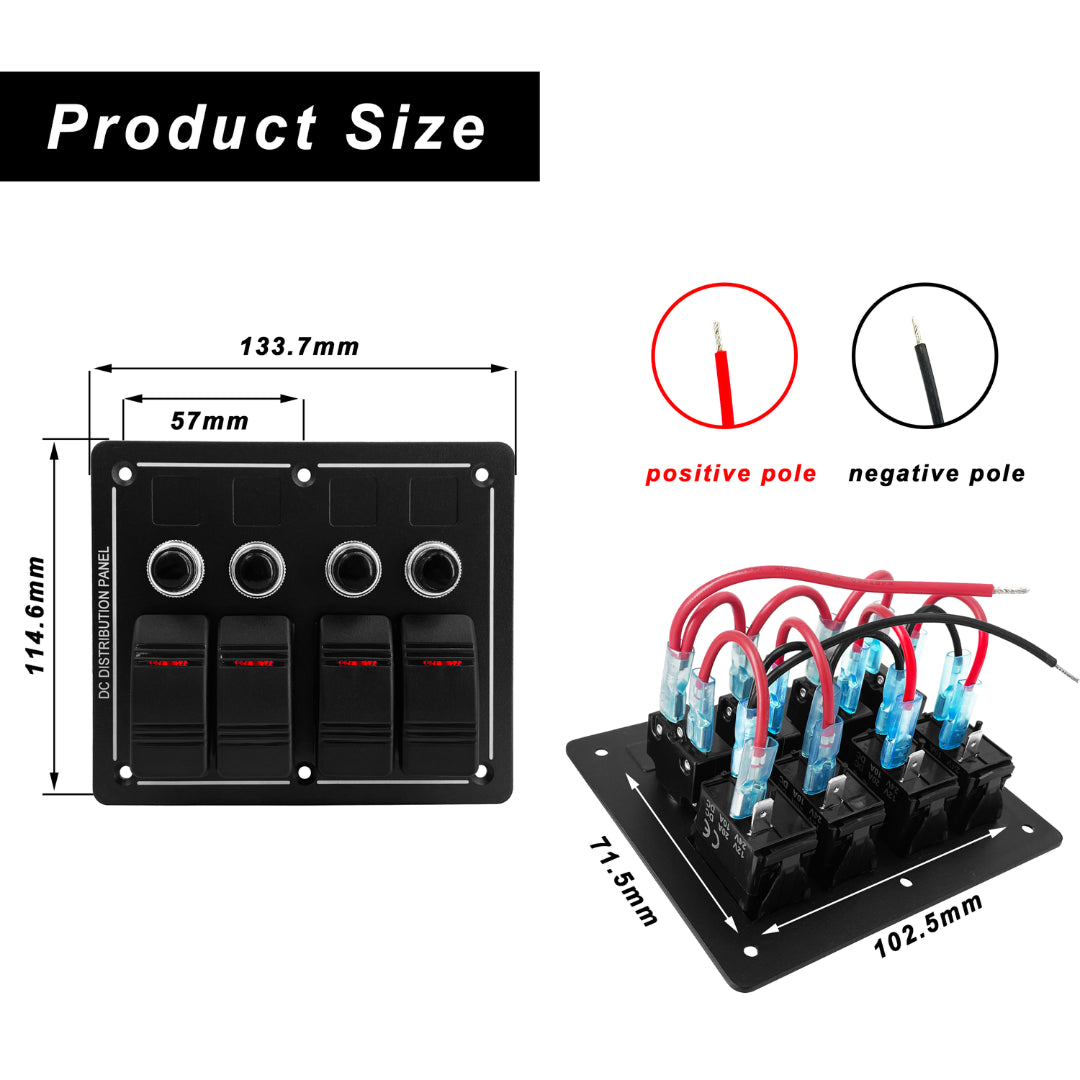 Automotive 4-Switch/ Circuit Breaker Panel