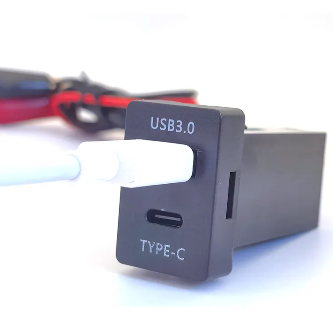 Automotive Dual Port Charger Socket: USB3.0 & Type C Compatible With Toyota Models