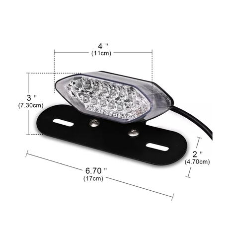 Motorcycle LED Taillight - Number Plate Holder, Indicators and Brake Light
