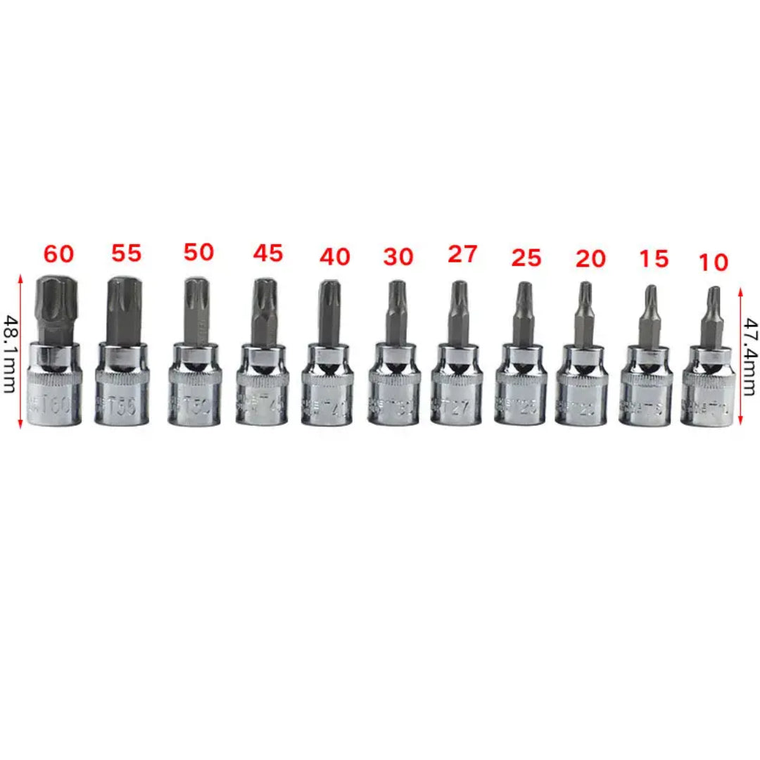 Torx Bit Socket Set Tools 3/8'' (34-Piece)