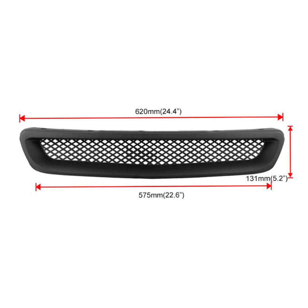 Aftermarket Front Mesh Grill Compatible with Honda Civic (1996-1998)