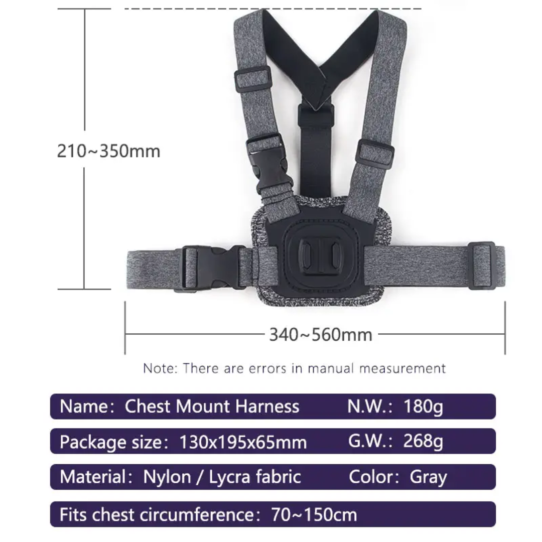 Dual-Position Mounts Chest Strap Mount For GoPro Hero 8/9/10/11