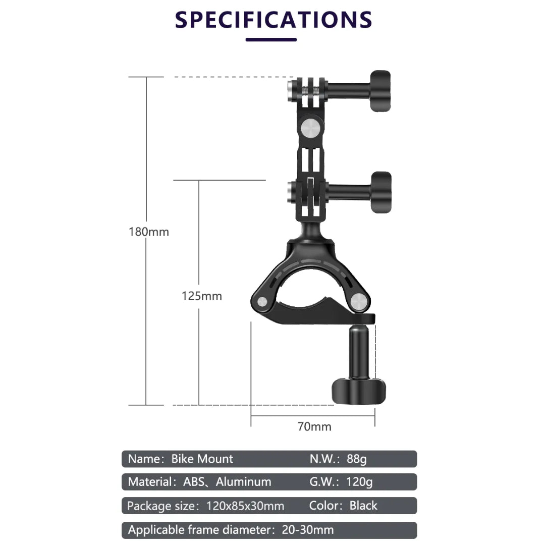 Motorcycle and Bicycle Handlebar Clamp Mount For GoPro Hero 9/10/11