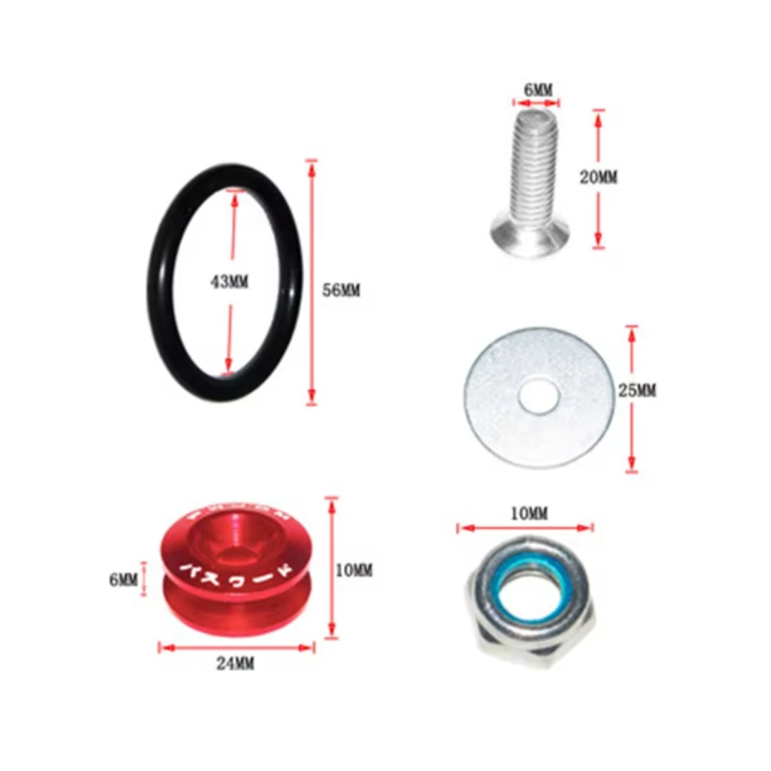 Quick release kit for Bumpers: Fixing Clips/ O-Rings/ Fasteners