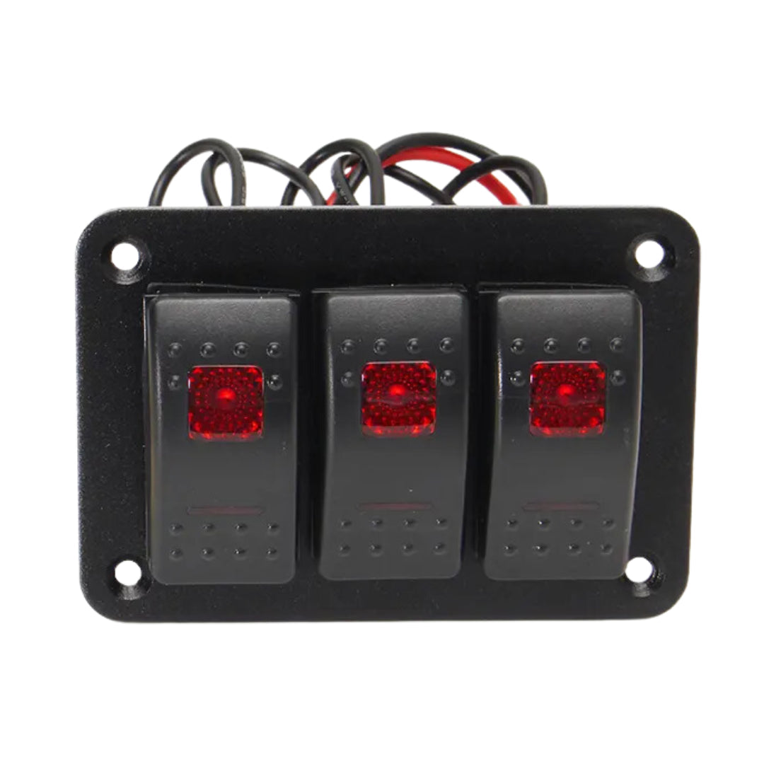 Automotive Rocker Switches & Panel (3-Gang)