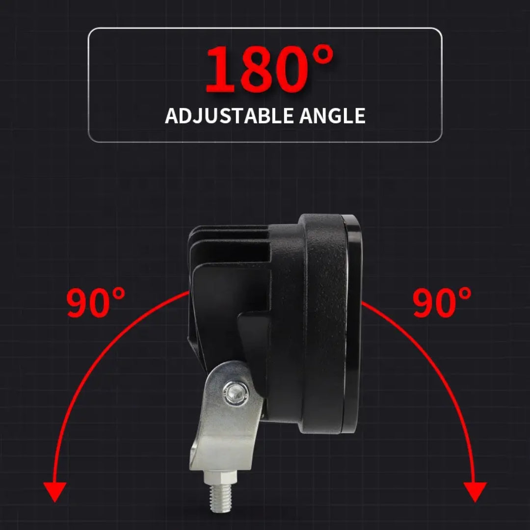 3-Inch Work LED Lights Set (40W) - Black/ Clear