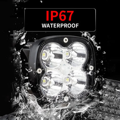 3-Inch Work LED Lights Set (40W) - Black/ Clear