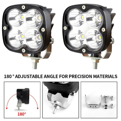 3-Inch Work LED Lights Set (40W) - Black/ Clear