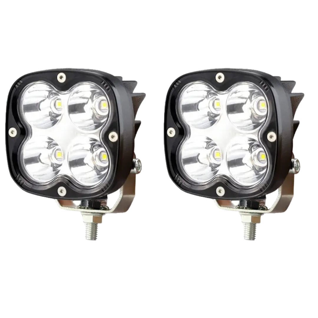 3-Inch Work LED Lights Set (40W) - Black/ Clear