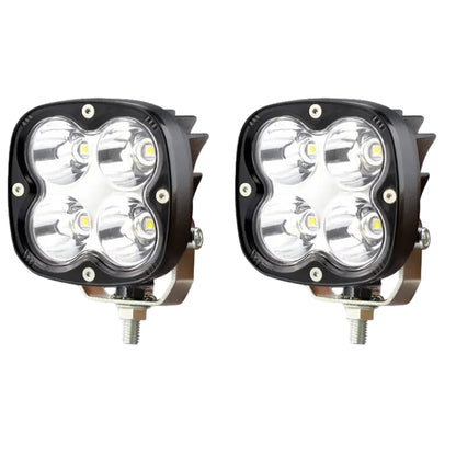 3-Inch Work LED Lights Set (40W) - Black/ Clear