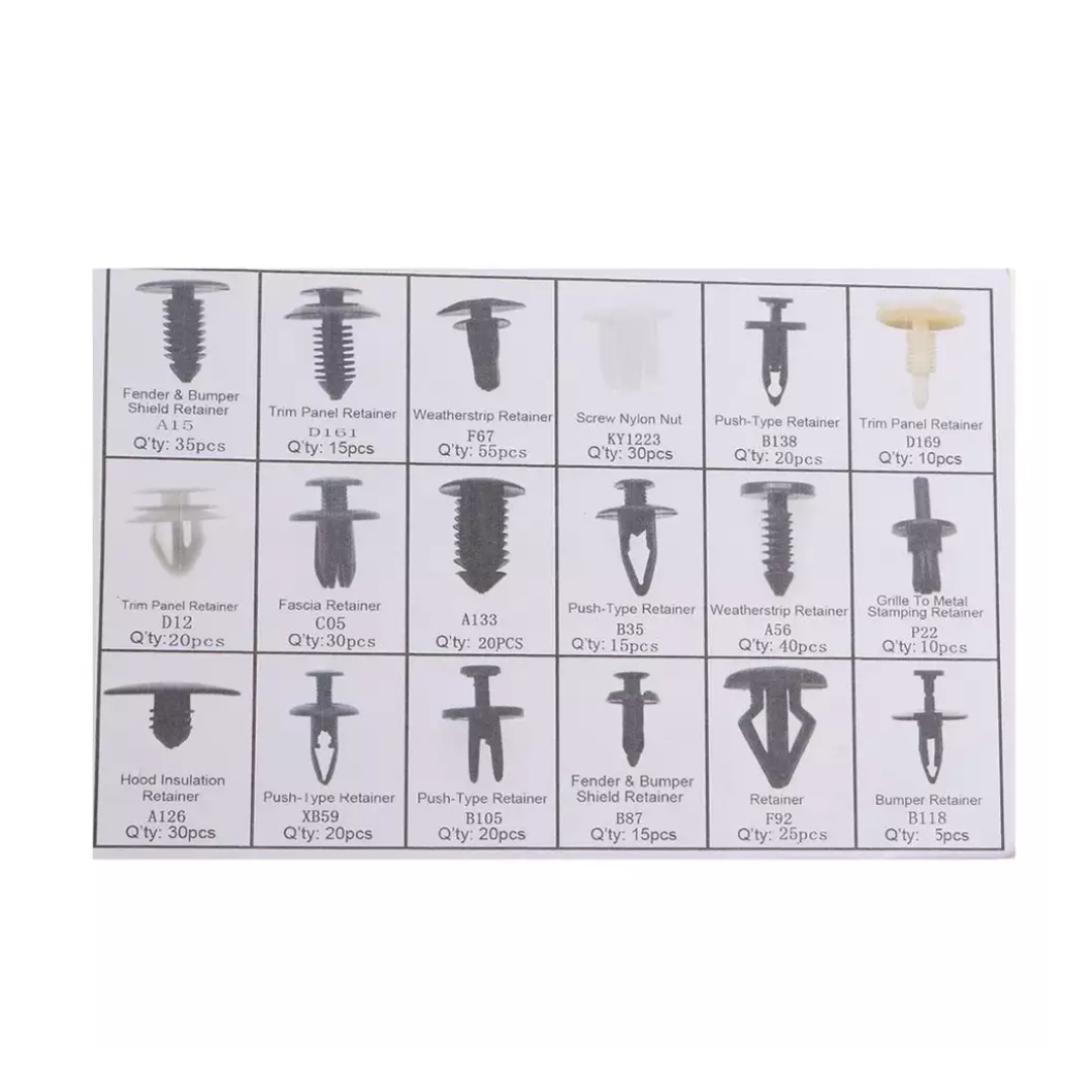 Vehicle Fastener Clip/ Push Rivet Retainer Clamps - 415 Pieces
