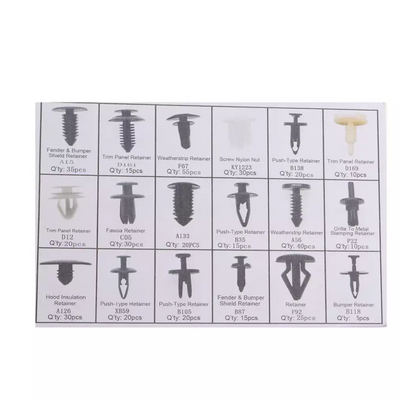 Vehicle Fastener Clip/ Push Rivet Retainer Clamps - 415 Pieces