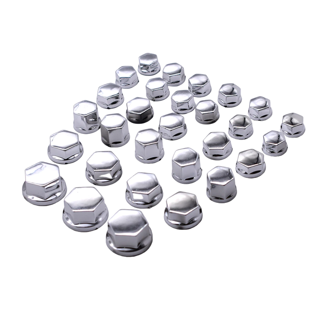 Motorcycle Plastic Bolt Cap Covers - 30 Piece