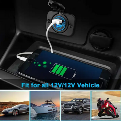 Automotive Dual USB Port & Panel with On/Off (2x2.1A)