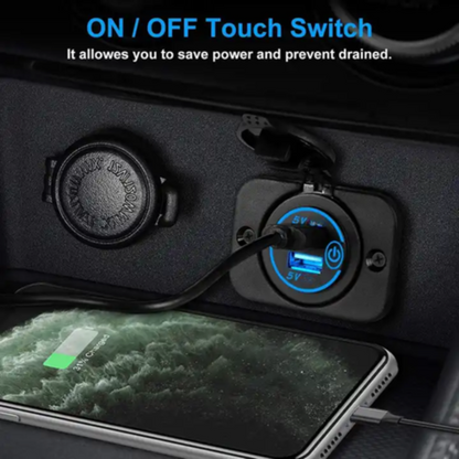 Automotive Dual USB Port & Panel with On/Off (2x2.1A)