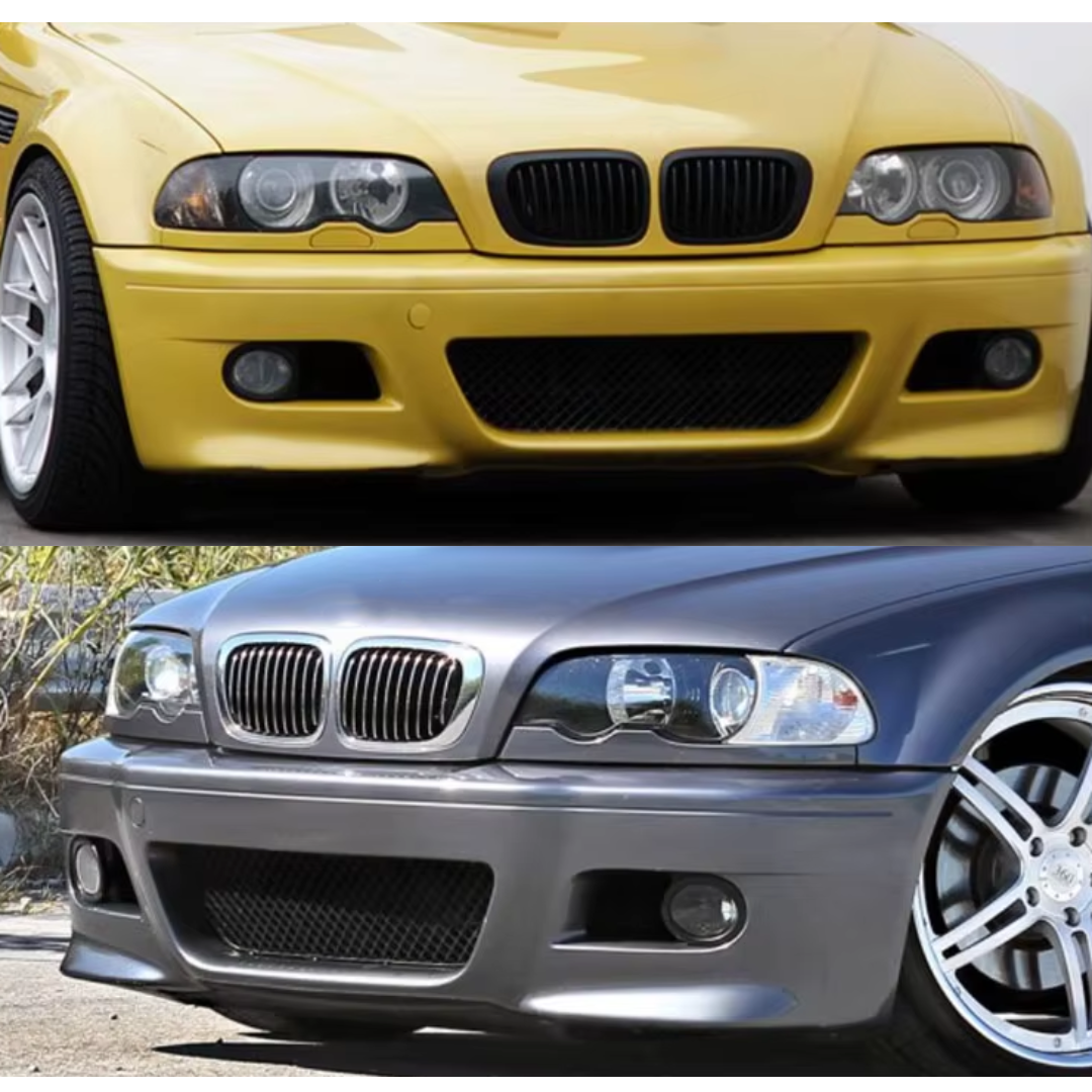 Aftermarket M3 Style Front Bumper & Fog Lights Compatible with BMW E46