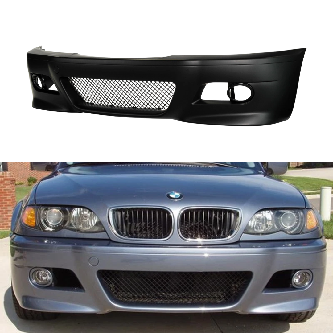 Aftermarket M3 Style Front Bumper & Fog Lights Compatible with BMW E46