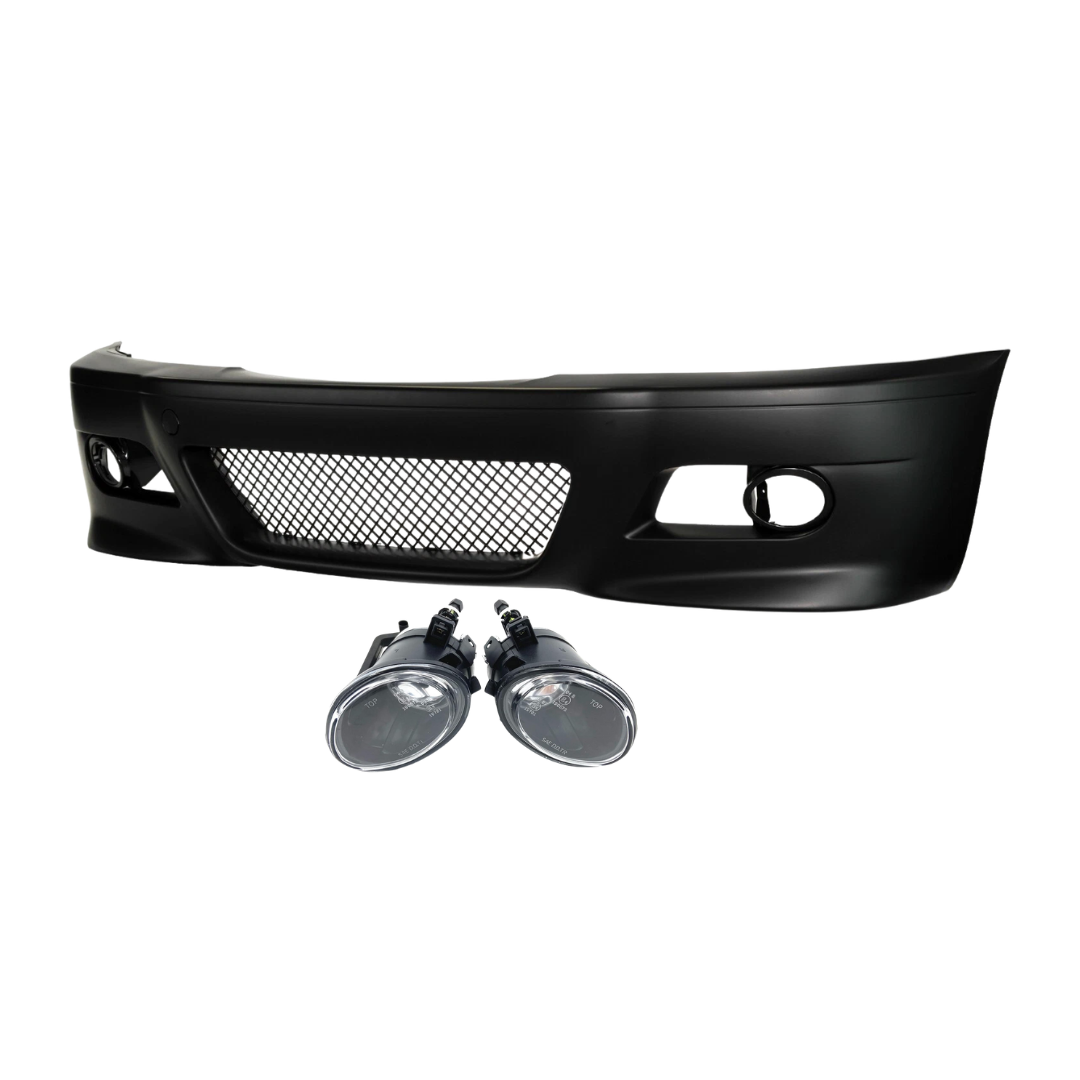 Aftermarket M3 Style Front Bumper & Fog Lights Compatible with BMW E46
