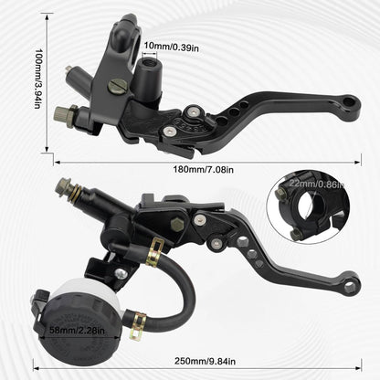 22mm Lever Set: Hydraulic Brake + Bottle and Cable Clutch Perch/ Lever - Black