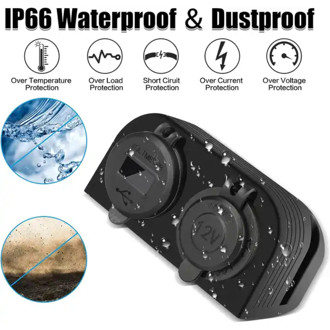 Automotive 2-Hole Panel: Dual USB 3.0/ Volt & Cig Port