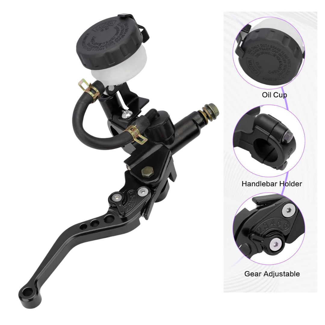 22mm Lever Set: Hydraulic Brake + Bottle and Cable Clutch Perch/ Lever - Black