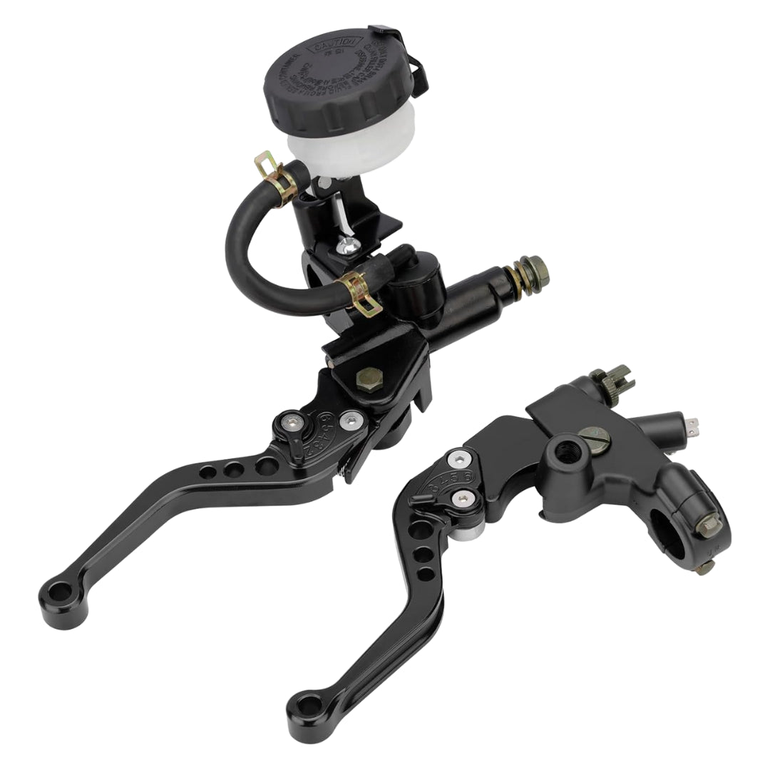22mm Lever Set: Hydraulic Brake + Bottle and Cable Clutch Perch/ Lever - Black
