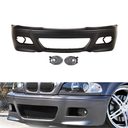 Aftermarket M3 Style Front Bumper & Fog Lights Compatible with BMW E46