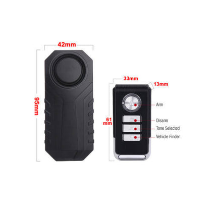 Cycling Anti-Theft Wireless Alarm/ Vibration Motion Sensor & Remote