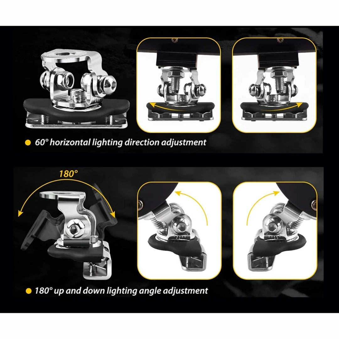 Auto Bonnet Spotlight/ LED Bar Mounting Bracket Set (Black)