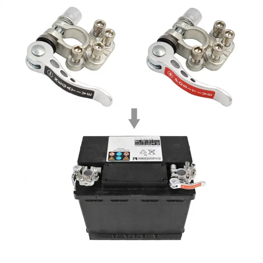 Auto Battery Terminal Quick Connectors & Terminals - Silver (Set)