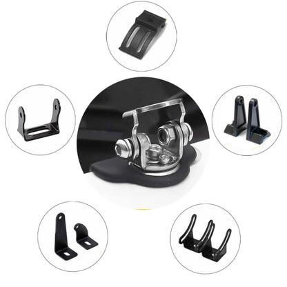 Auto Bonnet Spotlight/ LED Bar Mounting Bracket Set (Black)