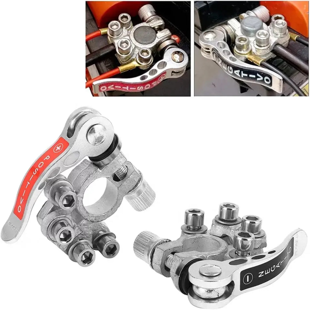 Auto Battery Terminal Quick Connectors & Terminals - Silver (Set)