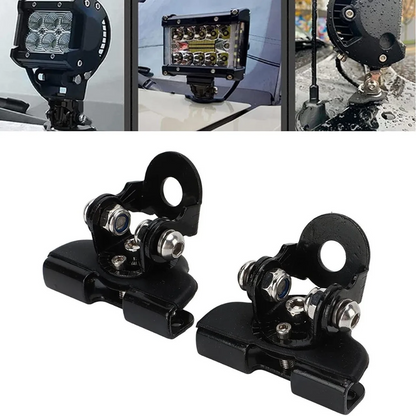 Auto Bonnet Spotlight/ LED Bar Mounting Bracket Set (Black)