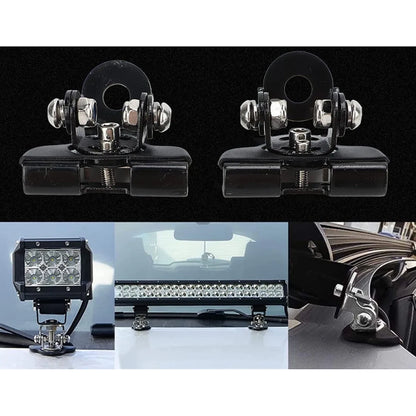 Auto Bonnet Spotlight/ LED Bar Mounting Bracket Set (Black)