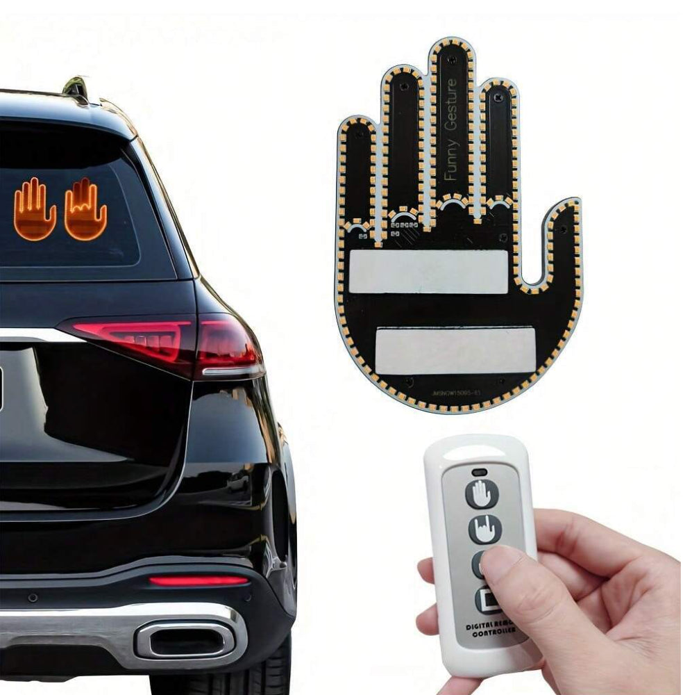 LED Finger Gesture Car Light with Remote Control + Batteries