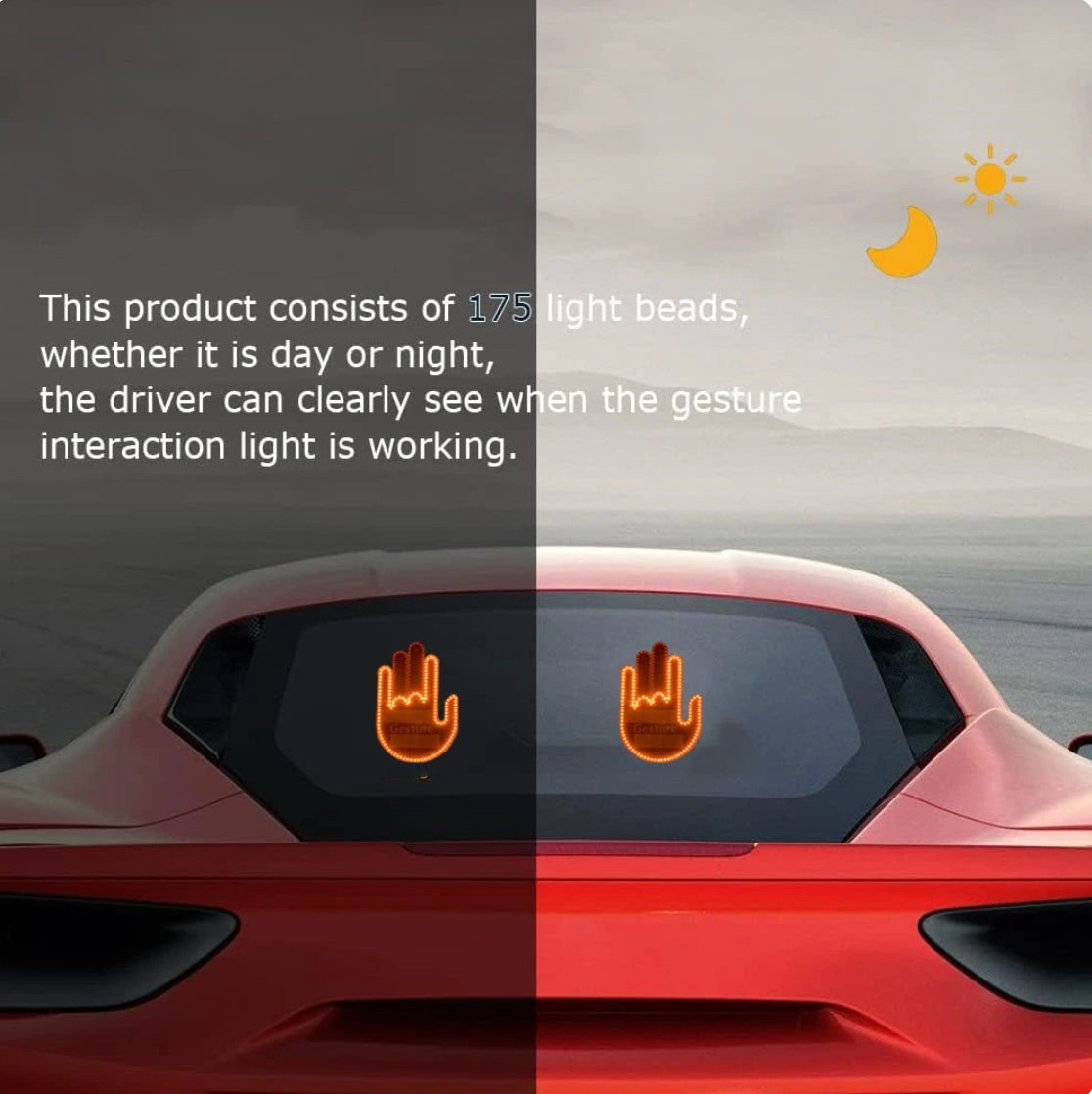 LED Finger Gesture Car Light with Remote Control + Batteries