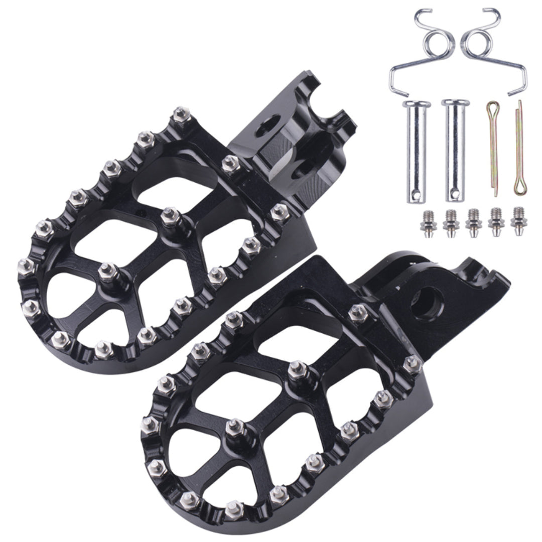 Black Foot Pegs Compatible with Honda CRF250, CRF300, CRF450 & CRF1000/1100 (Set)