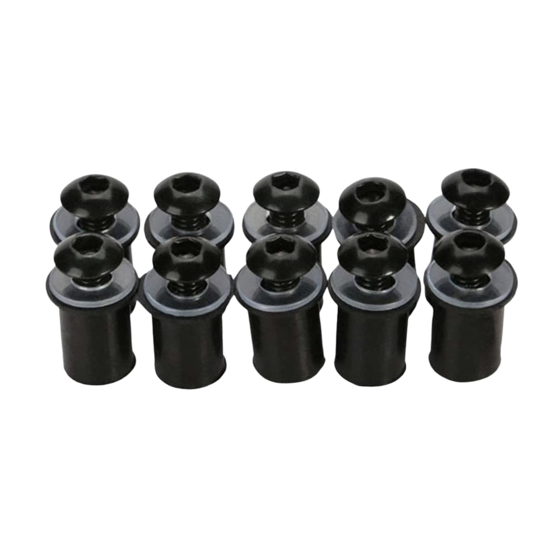 M6 Screen Rubber Well Nuts & Bolts (10-Piece)