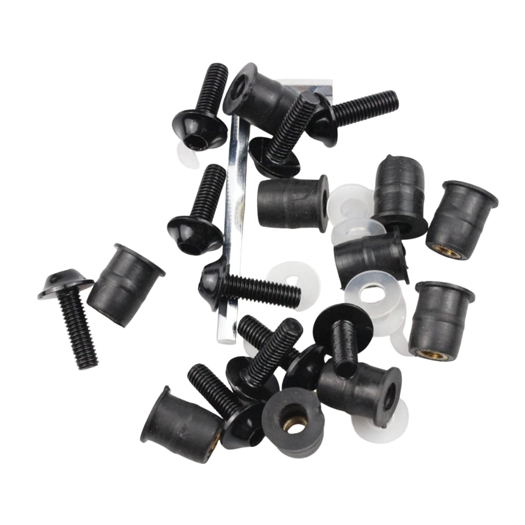 M6 Screen Rubber Well Nuts & Bolts (10-Piece)