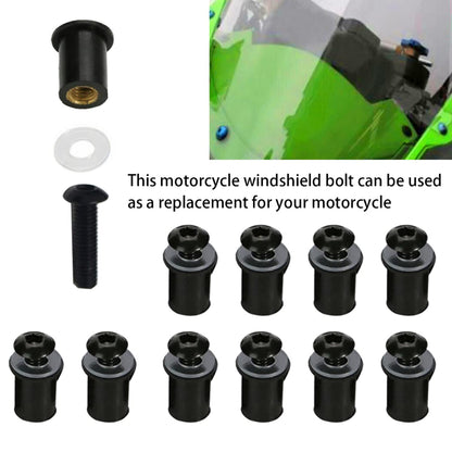 M6 Screen Rubber Well Nuts & Bolts (10-Piece)