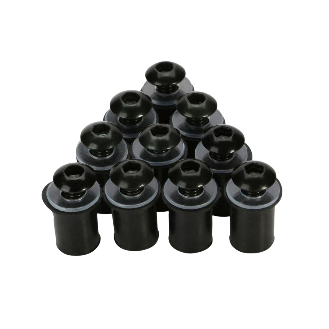 M6 Screen Rubber Well Nuts & Bolts (10-Piece)