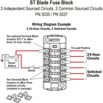 Automotive Blade Fuse Block 6 Circuit Independent with Cover