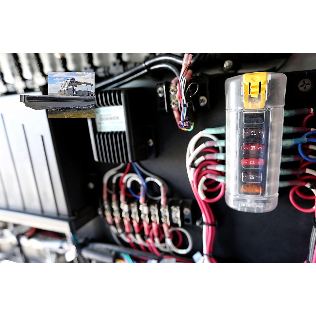 Automotive Blade Fuse Block 6 Circuit Independent with Cover