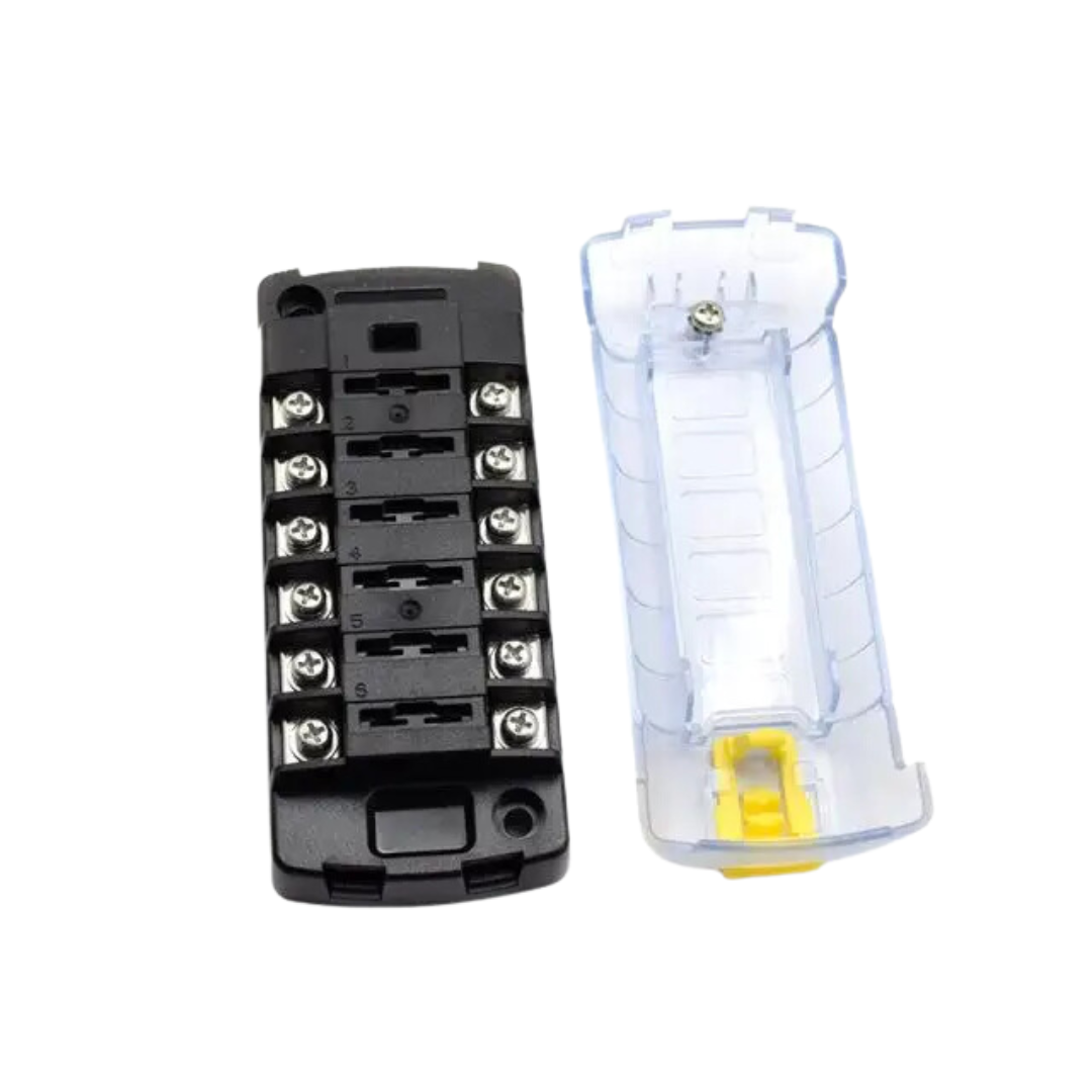 Automotive Blade Fuse Block 6 Circuit Independent with Cover